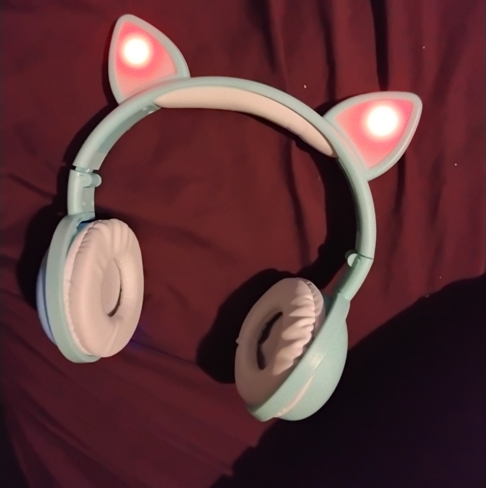 Source Unknown Cat Ear Headphones - Light Blue and White